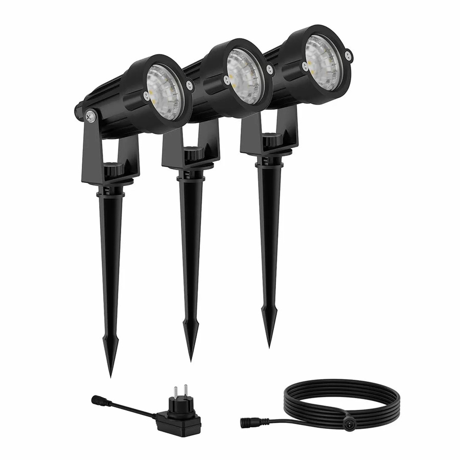 Philips Caper LED Outdoor-Spots 3er-Set Schwarz Niedervolt 24 V 1,5 W 2.700 K Warmweiß für Garten und Außenbereich - Bild 2