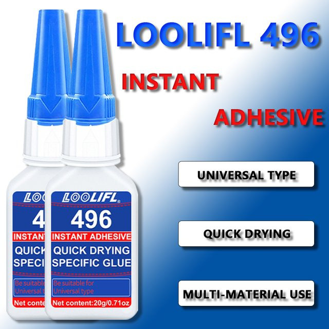 LOOLIFL Universeller Superkleber Transparent, Schnell trocknender Cyanoacrylat-Klebstoff für Haushalt und Industrie, 20g - Bild 1