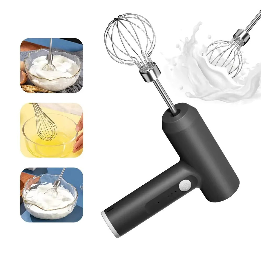 Tragbarer elektrischer Lebensmittelmixer von DUTRIEUX in Weiß mit 3-Gang-Einstellung und Akku zum kabellosen Backen von Teig, Kuchen und Creme - Bild 1
