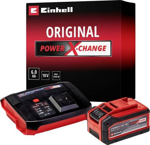 Einhell Starter Kit 18V Power X-Change mit 6Ah Akku und 6A Boostcharger in Rot - Bild 1