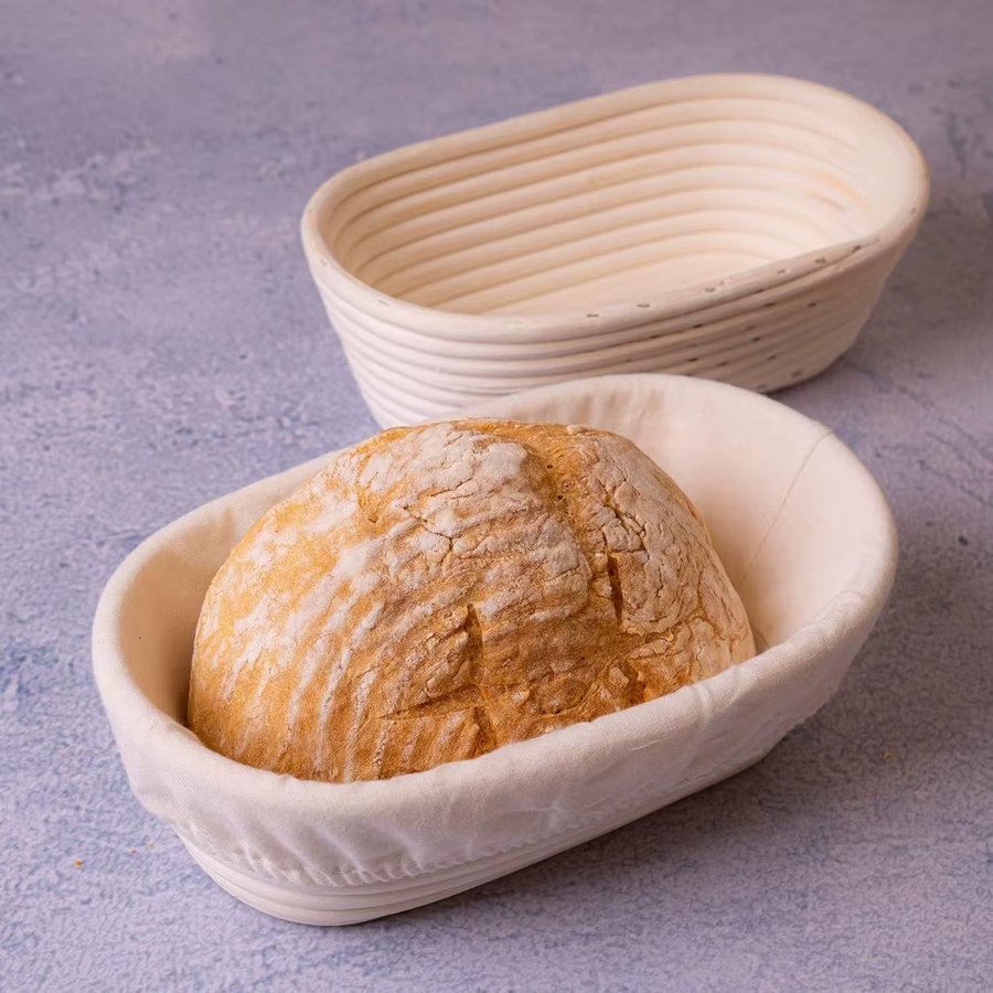 FEB.WIND Rattan-Brot-Gärkorb in Braun, ovaler Banneton-Teigkorb aus Weide für Sauerteig und Backwerkzeuge - Bild 3