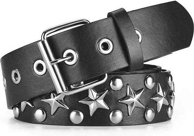 Beatury Whp Gürtel, Leder, Nieten, Schwarz, Unisex - Bild 1