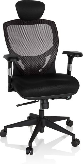 hjh OFFICE High End Bürostuhl VENUS BASE mit Armlehnen aus Stoff und Netzstoff - Bild 1