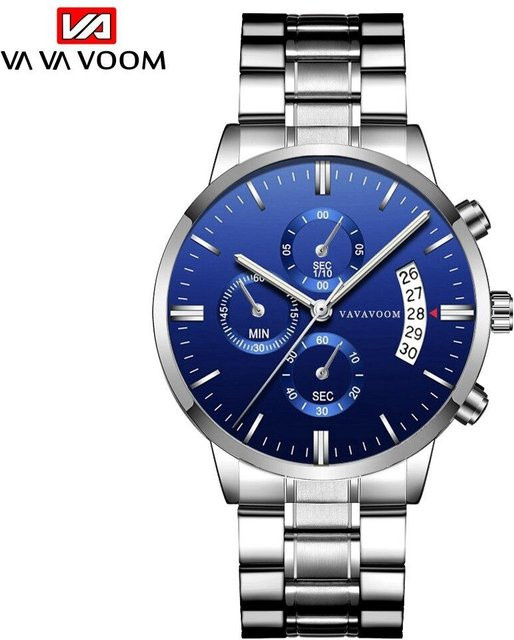 VA VA VOOM Armbanduhr, Quarz, Edelstahl, Blau, Herren, 43 mm - Bild 1