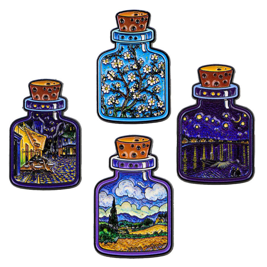 Van Gogh Emaille-Anstecknadel Sternenhimmel, Unisex - Bild 3