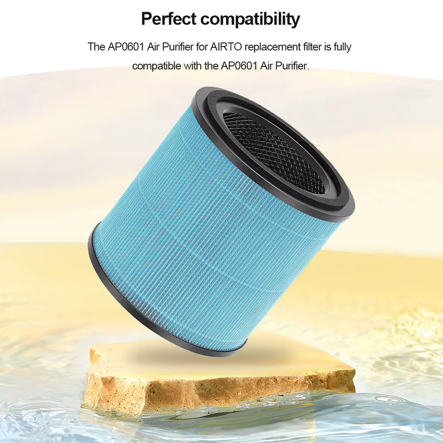 APWIKOGER Ersatzfilter AP0601-RF für AIRTOK Luftreiniger, 4-stufiger echter HEPA-H13 Filter, Blau - Bild 3