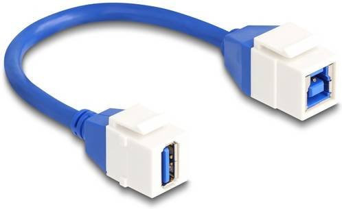 Delock USB 3.2 Gen1 Kabel mit USB-A Stecker und USB-B Buchse, Blau und Weiß, 0,20 m - Bild 1