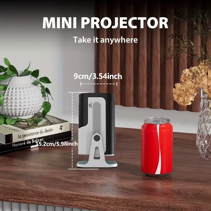 H96 MAX Mini-Projektor Tragbar mit Android 13, 720P Native Auflösung, WiFi6 und Bluetooth 5.0, 180 Grad drehbar, 4K-Unterstützung, Weiß - Bild 5