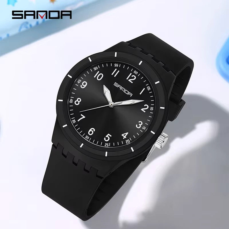 SANDA Armbanduhr Quarz, Schwarz, Silikon, Unisex - Bild 2