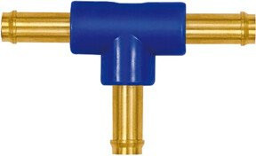 Riegler T-Schlauchverbindungsstutzen aus Messing und POM für Schlauch LW 3 mm in Blau - Bild 1