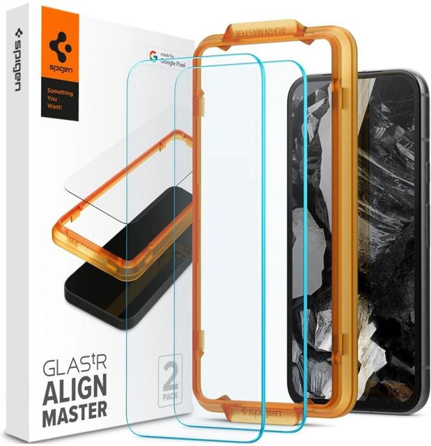 Spigen Alm Glas.tr Panzerglas für Google Pixel 8A, 2er-Pack, Transparent - Bild 1