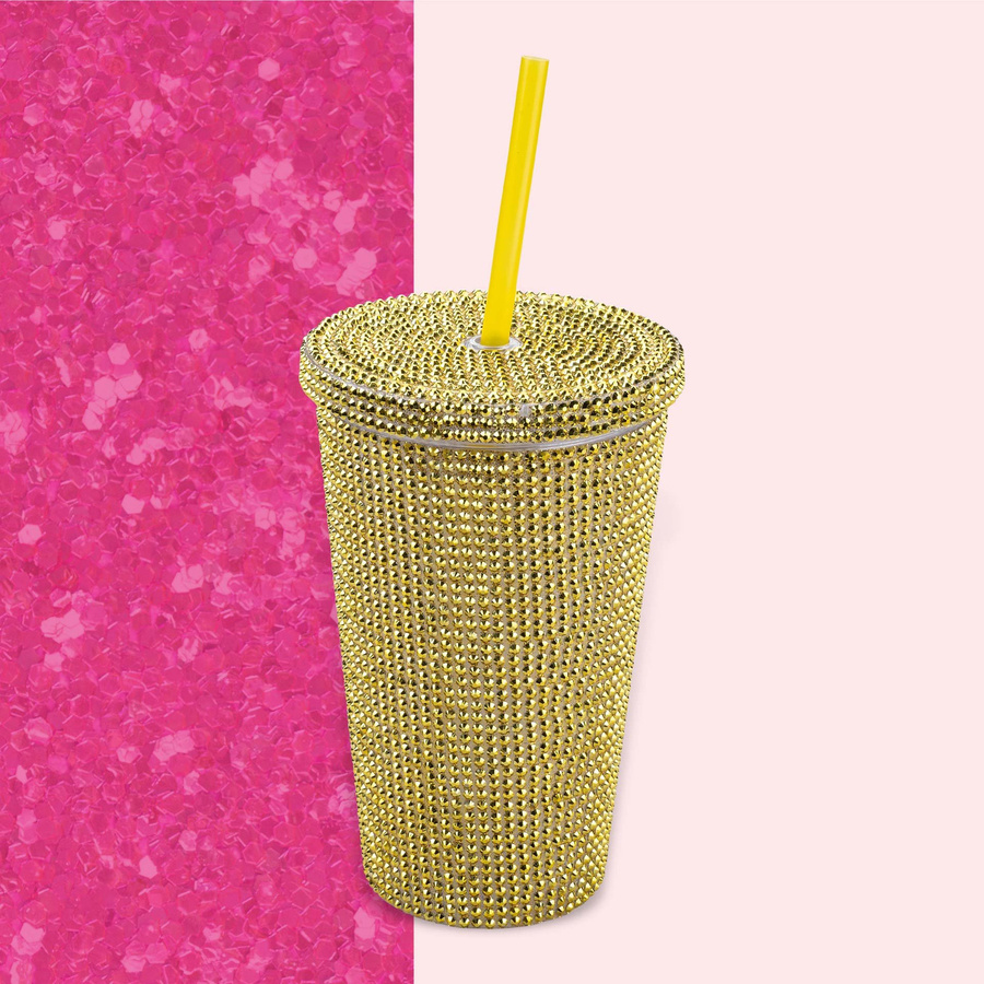 Paris Hilton Trinkbecher Gold mit Strass, 500 ml - Bild 2