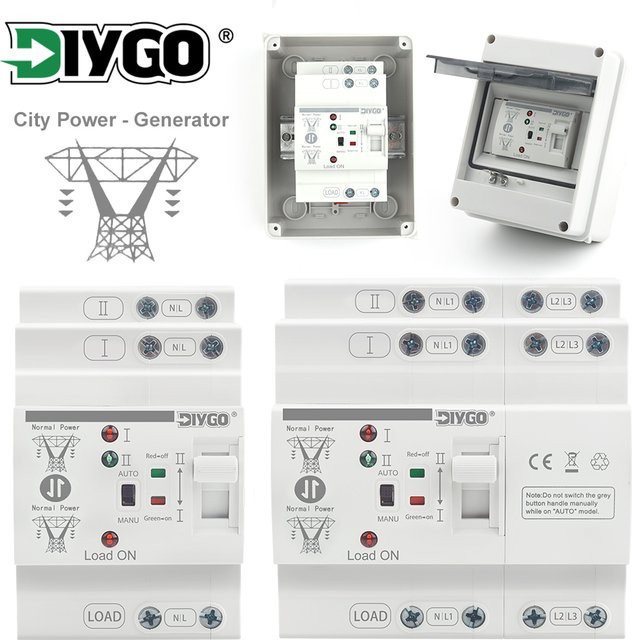 DIY GO Automatik-Umschalter ATS Dual Power Wahlschalter für DIN-Schiene 80A 110V/220V - Bild 1