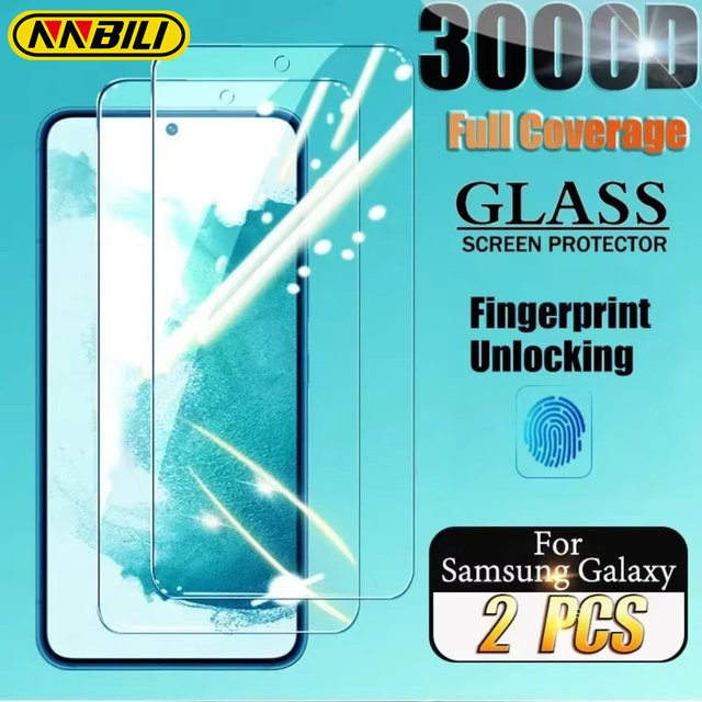NNBILI 2er-Pack Displayschutz aus gehärtetem Glas mit Fingerabdruck-Entsperrung für Samsung Galaxy S24 Ultra S23 S22 S21 Plus S21 S20 FE, transparent - Bild 1