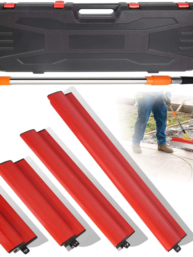 HGTUGO Edelstahl-Schaber-Set mit ausziehbarem Griff in Rot für Tapetenentfernung, Dichtungs- und Verputzarbeiten - Bild 6