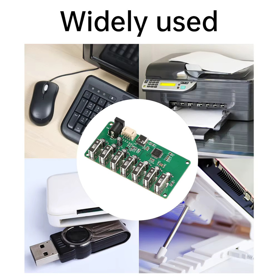 USB 2.0 Hub-Modul mit 7 Ports und Netzteil in Grün - Bild 3