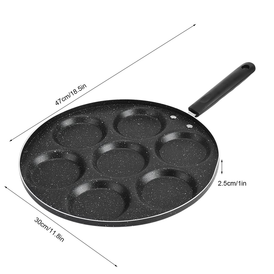 TOPINCN Antihaft-Bratpfanne mit 7 Löchern in Schwarz für Spiegeleier und Burger - Bild 4