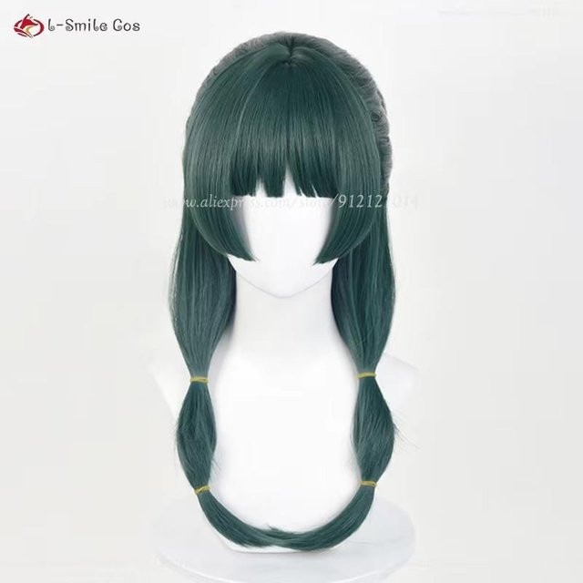 Maomao Cosplay Perücke, 50 cm, Dunkelgrün, Synthetisches Haar, Unisex - Bild 1
