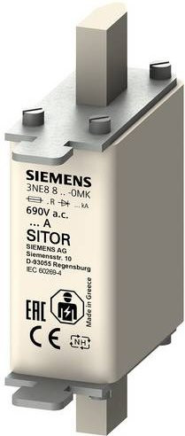 Siemens Sicherungseinsatz 3NE88240MK, Größe 0, 160A, 500V, Weiß, 3 Stück - Bild 1