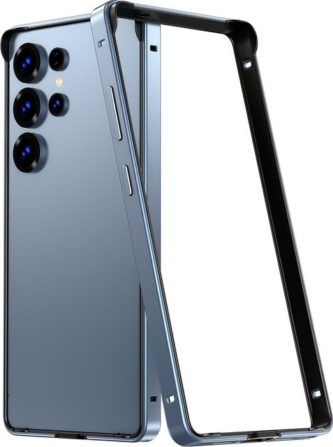 NYFund Metall-Stoßstangen-Hülle für Samsung Galaxy S26 Ultra S2 Plus S24 G S26Plus S26Ultra aus Aluminium und Silikon in Blau - Bild 1
