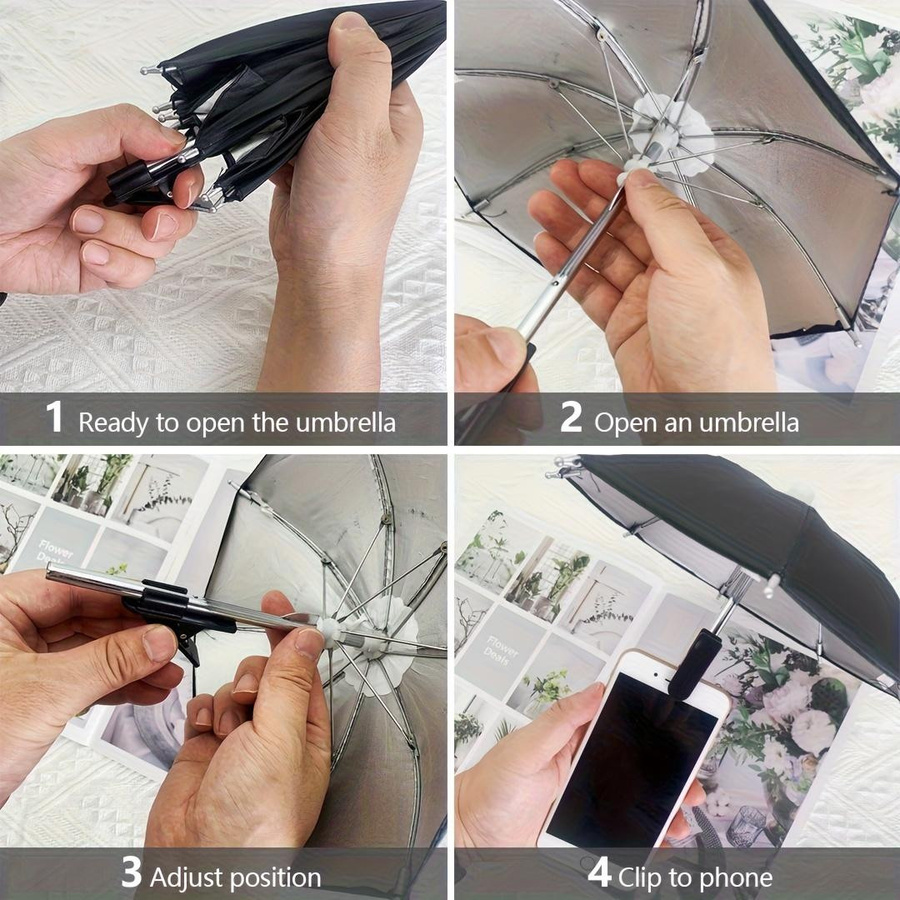 YC Direct Outdoor Handy Schirmständer mit Klemmbrett in Rosa für Strandfotografie und UV-Schutz - Bild 2