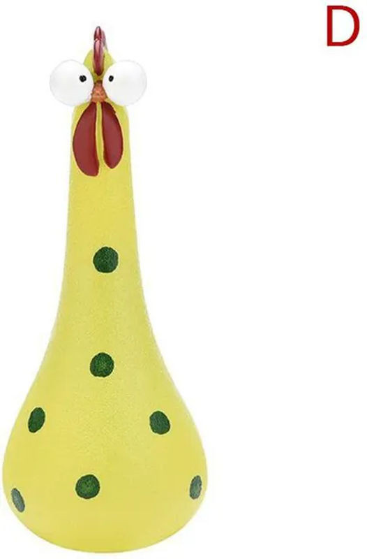 Binchi Garden Huhn-Ornament aus Kunstharz in Gelb für Garten und Dekoration - Bild 1