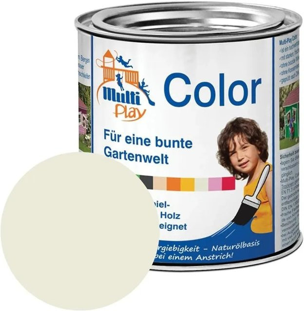 PROFI Multi-Play Color Holzfarbe Weiß, wetterfest, seidenmatt und halbtransparent, 0,375 l - Bild 1