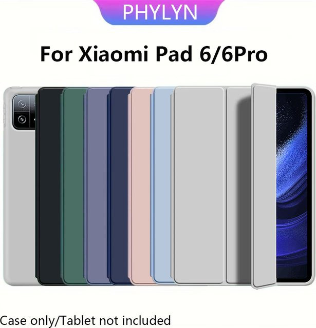 PHYLYN Smart Cover Hülle für Xiaomi Pad 6/6 Pro 11 Zoll mit Trifold-Stand und weicher TPU-Rückseite in Schwarz - Bild 1