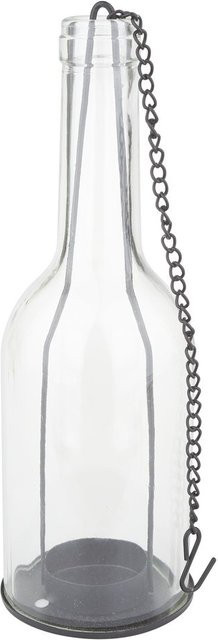 VBS Windlicht Flasche aus Glas in Transparent mit Metallkette, Höhe: 22 cm - Bild 1