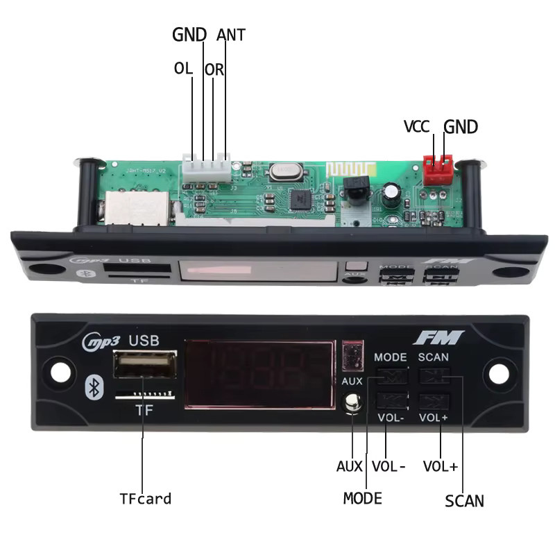 Kebidu Bluetooth FM Radio Modul für Auto Audio mit MP3 WMA Decoder Board, USB und TF Unterstützung, Schwarz - Bild 5