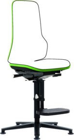Bimos Arbeitsstuhl Neon Basisstation mit Gleitern und Flexband in Grün, Farbe: Schwarz, Sitzhöhe: 59,0 cm bis 87,0 cm, mit Gewichtsregulierung und Sitztiefenverstellung - Bild 1