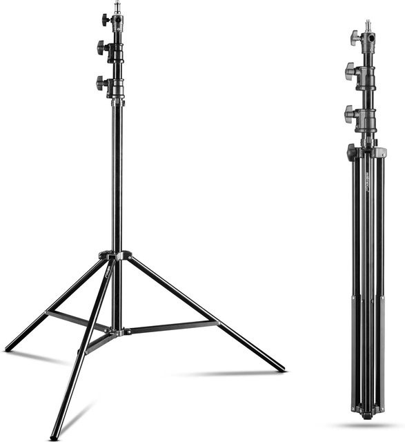 Walimex Pro Air 290 Deluxe Lichtstativ 2er-Set Schwarz aus Metall, Höhe: 290 cm - Bild 1