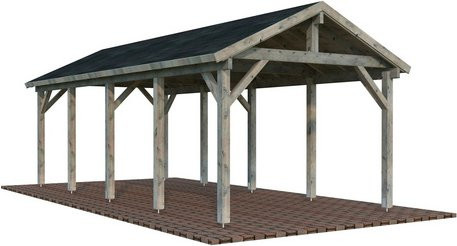 Palmako Carport Robert aus Fichtenholz in Grau mit Satteldach, B/T/H: 361 x 764 x 301 cm - Bild 3
