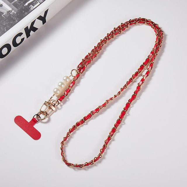 Home Whispers Metall Handykette Crossbody Kurze Handytragekordel Lanyard für Damen in Rot - Bild 1