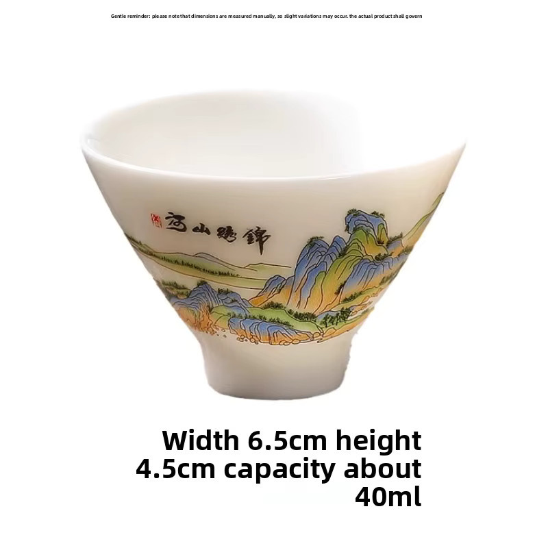 Suet Jade Kung Fu Teetasse aus weißem Dehua Porzellan und Keramik - Bild 6