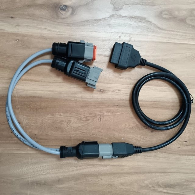 Volvo Penta Diagnosekabel für Vocom und Vodia Marine Motoren und Industrie Generatoren, Farbe: Grau, 6 Pin und 8 Pin Verbindung - Bild 1