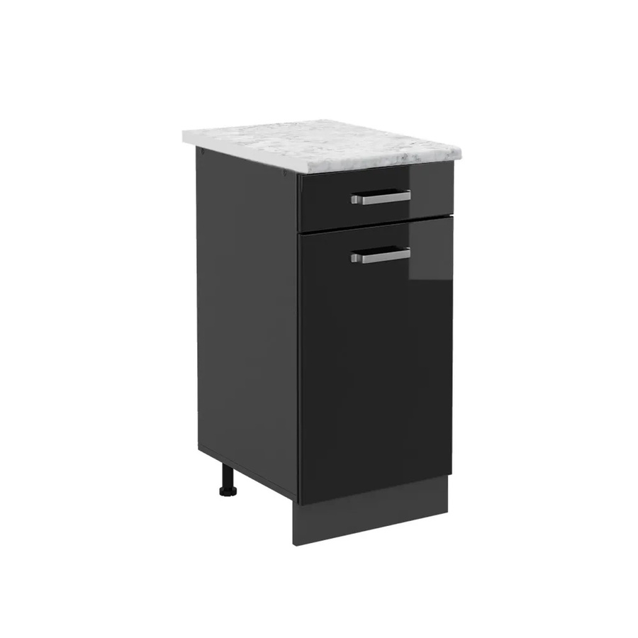 Vicco R-Line Küchenunterschrank mit Schubladen in Schwarz Hochglanz, B: 40 cm, H: 81,6 cm, T: 46 cm - Bild 2