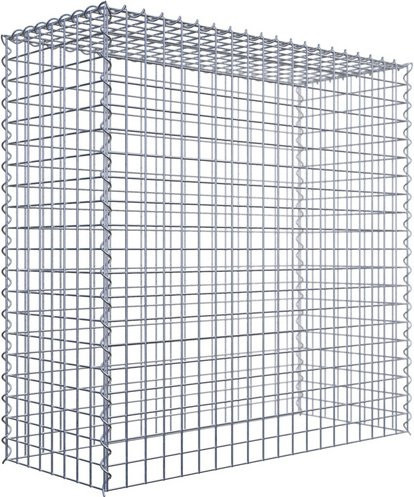 Gabiona Anbaukorb Typ 3 aus Stahl, silbergrau, B/T/H: 100 x 100 x 40 cm, Maschenweite: 5 x 5 cm - Bild 1