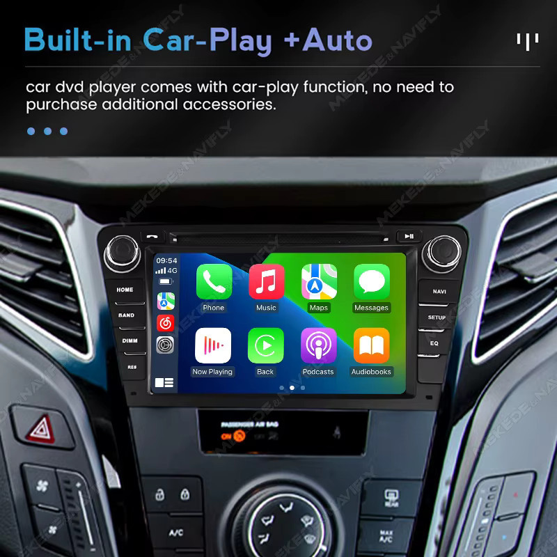 STRONGNAVI Android 15 Autoradio mit 7 Zoll Display für Hyundai I40 2011-2019, 2 DIN Multimedia-Videoplayer mit Android Auto, CarPlay und GPS, Schwarz - Bild 3