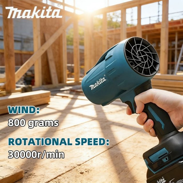 Makita Wiederaufladbarer Turbo-Gebläse Elektrischer Luftreiniger mit LED-Licht in Blau - Bild 1
