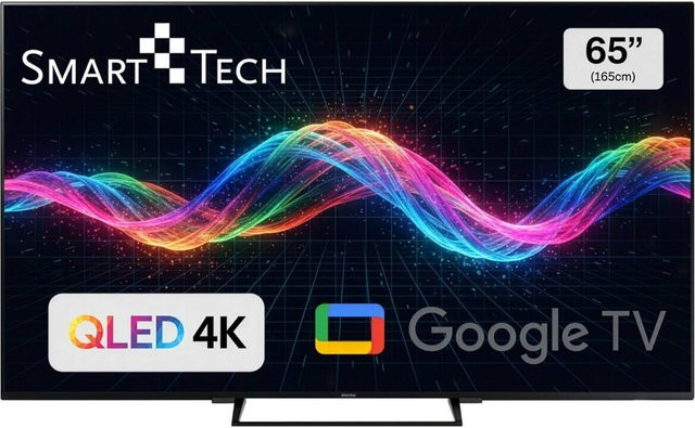 Smart-Tech QLED Fernseher 65QG06K 65 Zoll 4K UHD Schwarz Breite: 145 cm, Höhe: 88 cm - Bild 1