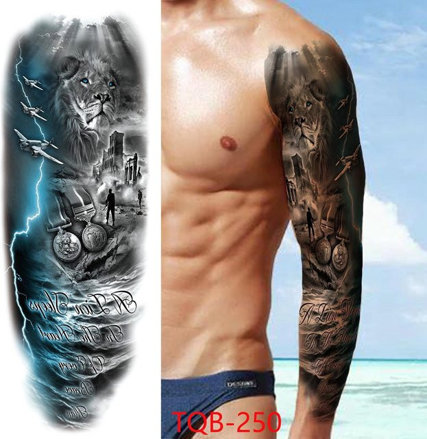 Temporäre Tattoo-Ärmel Flower Love, Unisex - Bild 1