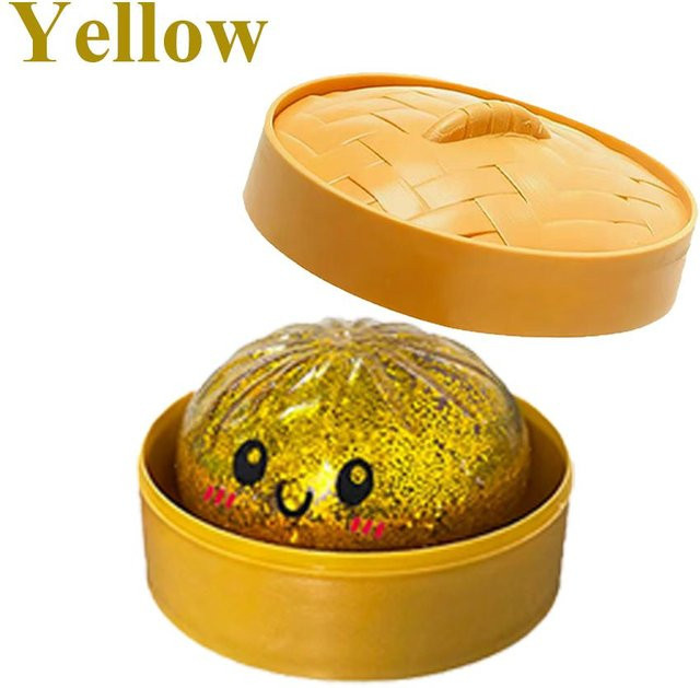 Topmix Simulation Knödel Knetspielzeug Squishy Bunt Glitzer Gelb - Bild 1