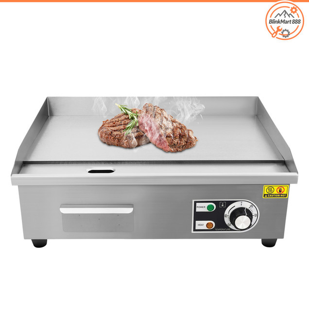 Sweetmile Elektrischer Tischgrill Teppanyaki-Grill aus Edelstahl in Silber, B/T/H: 54 x 40 x 22 cm - Bild 1