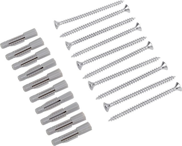LUX-TOOLS Allzweckdübel mit Schrauben aus Nylon in Grau, Durchmesser: 6 mm, Länge: 38 mm, 10 Stück - Bild 1