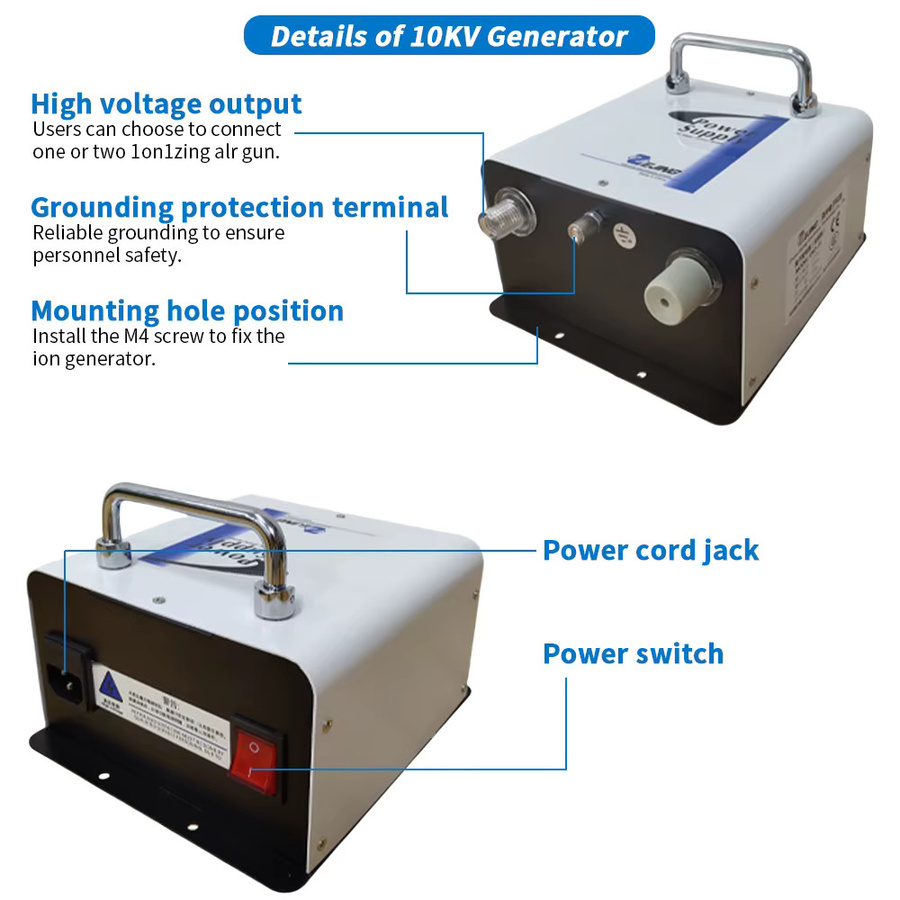 XMSJ Elektrostatisches Ionengebläse ZJ-302D Industrielle ionisierende Luftpistole mit 10KV Ionenwindschlangenmaschine zur elektrostatischen Entladung - Bild 3
