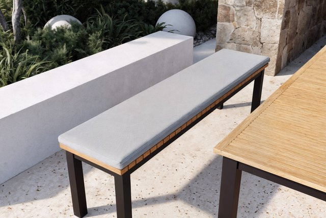 OUTFLEXX Tulare Bankauflage aus Polyacryl in Grau Meliert, B: 170 cm, T: 40 cm, Höhe: 5 cm - Bild 1
