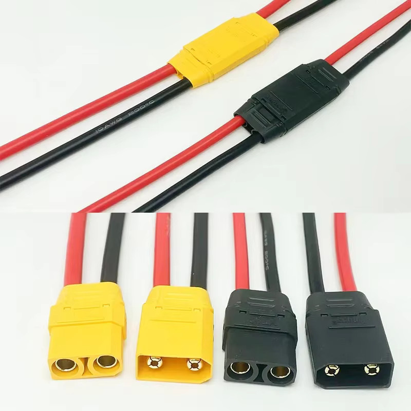 Bytebattle XT90 Rundstecker Set männlich und weiblich in Schwarz und Gelb für RC Lipo Batteriemotoren - Bild 2