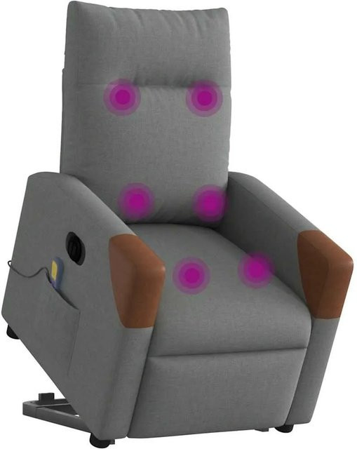 vidaXL Elektrischer Massagesessel mit Aufstehhilfe in Dunkelgrau aus Stoff - Bild 1