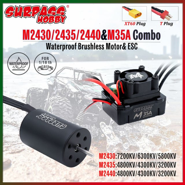 SURPASS HOBBY Wasserdichtes Combo M2430/2435/2440 Bürstenloser Motor mit M35A ESC 2S, Set / Bundle - Bild 1
